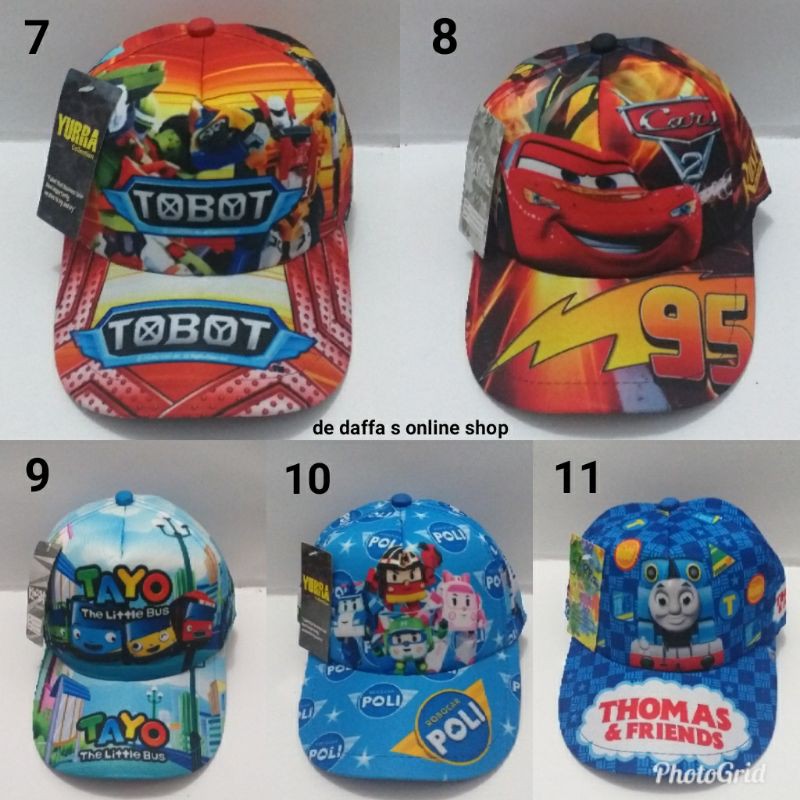 Topi anak baseball twill full printing gambar kartun terlaris