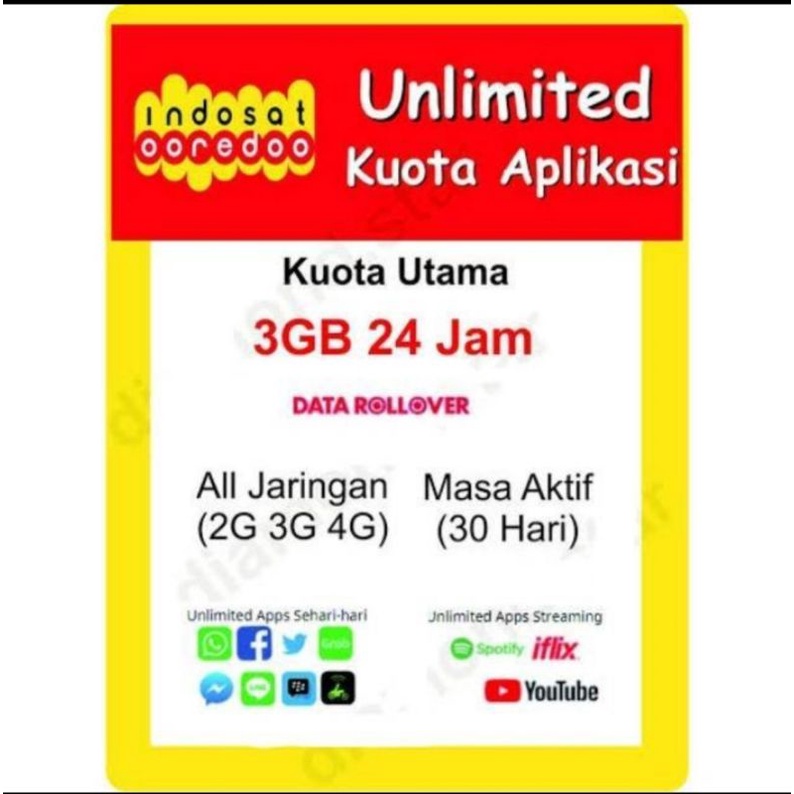 isi ulang kuota Indosat unlimited 3 GB