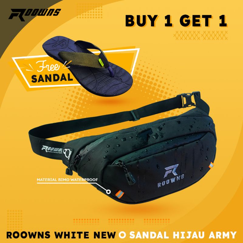 Waistbag Tas Pinggang Pria Wanita Free Sendal Gunung Jepit Woven