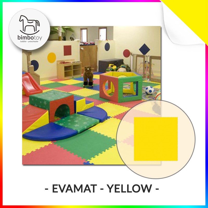 Bimbozone - Karpet Puzzle Evamat Kuning | Evamat 30x30cm UNIMATS - Yellow