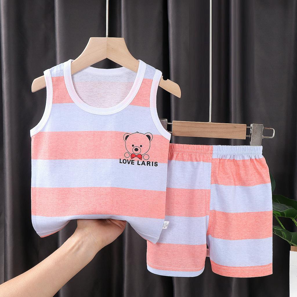 BOBOHO - SETELAN ANAK IMPORT KAOS ANAK KUTUNG TANPA LENGAN LUCU / SETELAN BAYI TANPA LENGAN / SETELAN BAYI TANPA LENGAN IMPORT