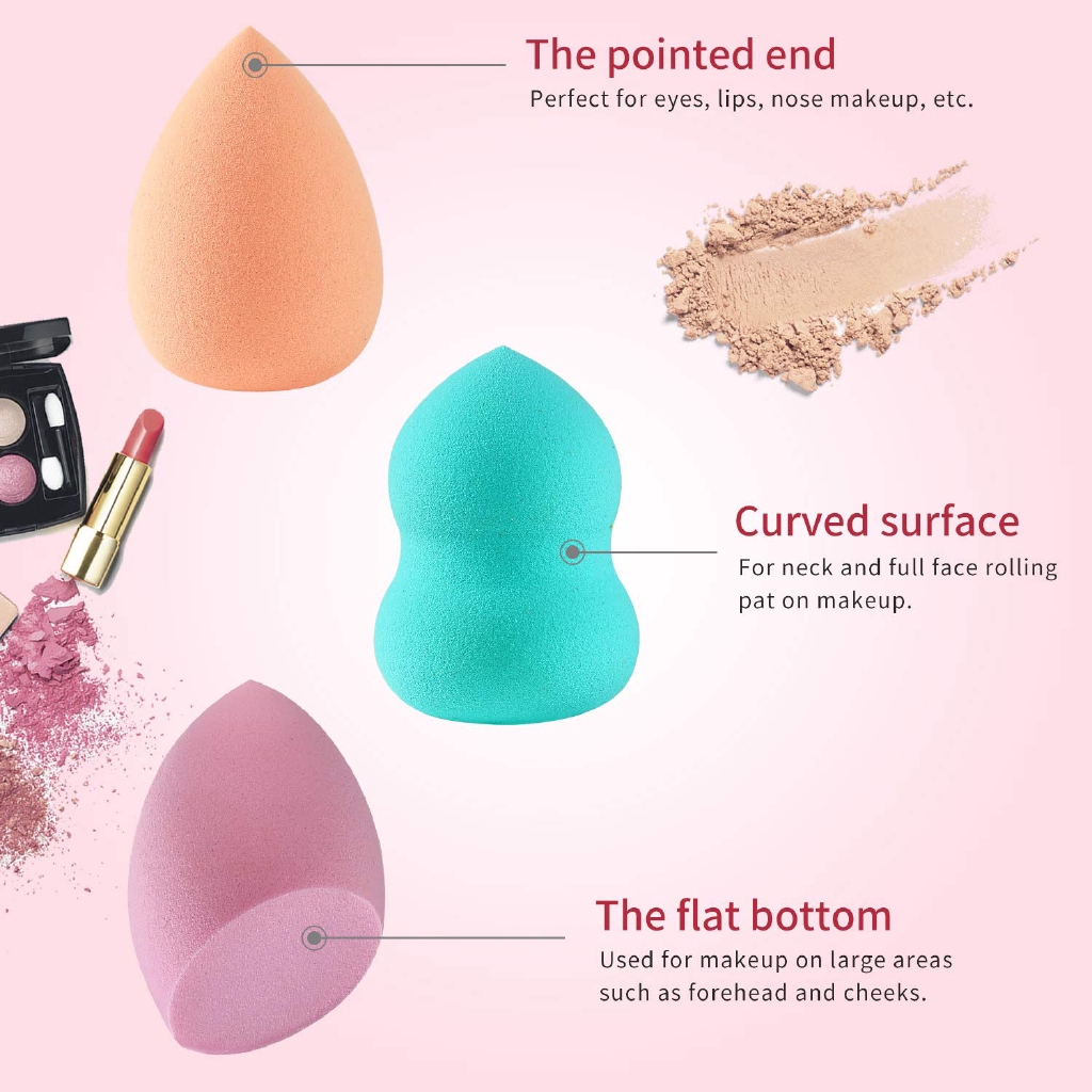 1pc Spons Puff Blender Foundation Powder Untuk Makeup Kecantikan Wanita