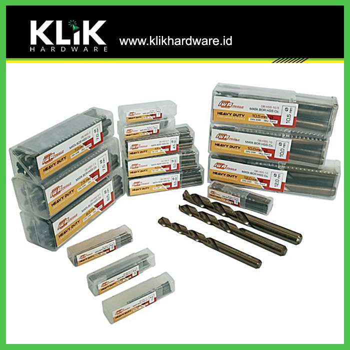 IWA Mata Bor Besi Stainless Steel HSS Cobalt Drill Bits Pilih Ukuran 3 3.5 4 4.5 5 6 8 mm