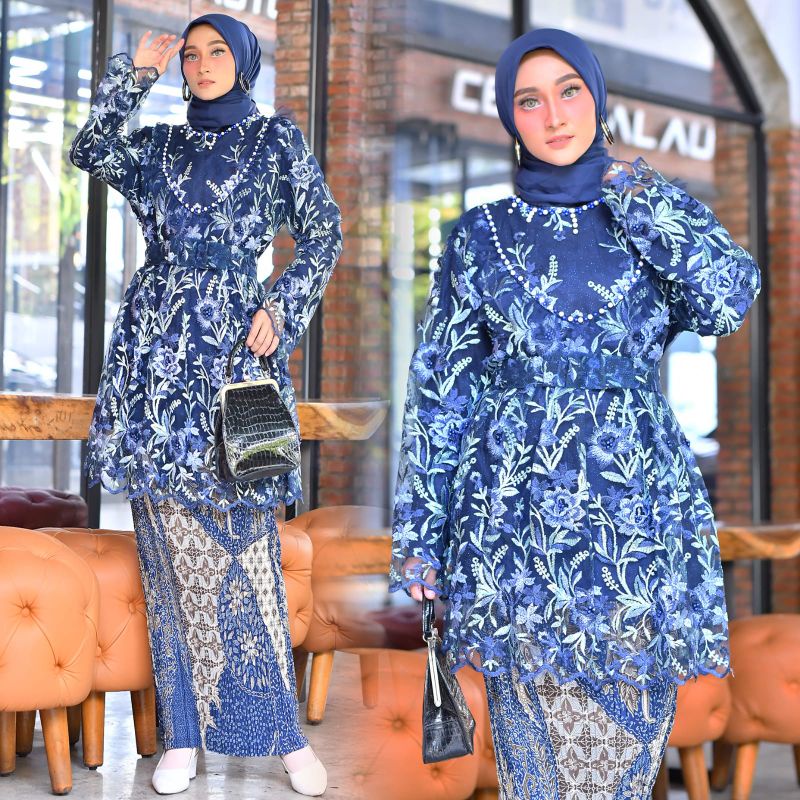 KEBAYA MODERN//BLUES NELLA KHARISMA//TUNIK BORDIR//Kode PB