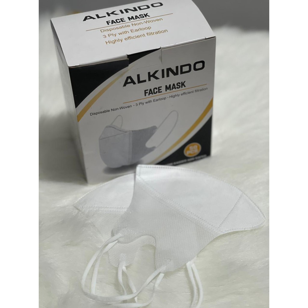 promo / masker duckbil alkindo garis isi 50pcs / masker / masker mouson