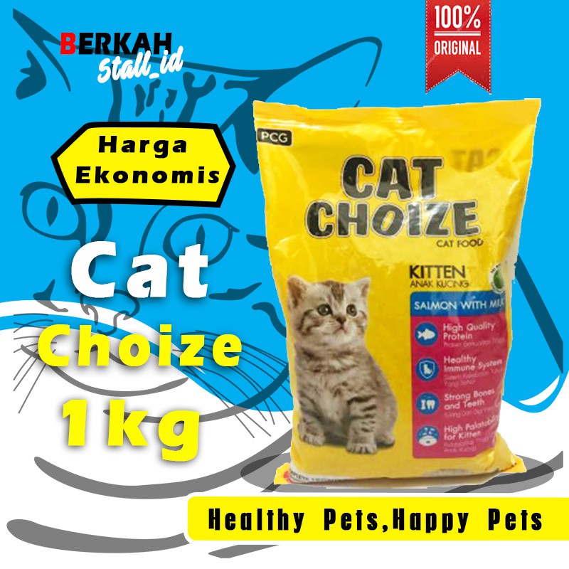 Makanan Pakan Kucing Cat Choize Dry Food Kitten Salmon 1 kg Catfood Kering Freshpack Kiloan