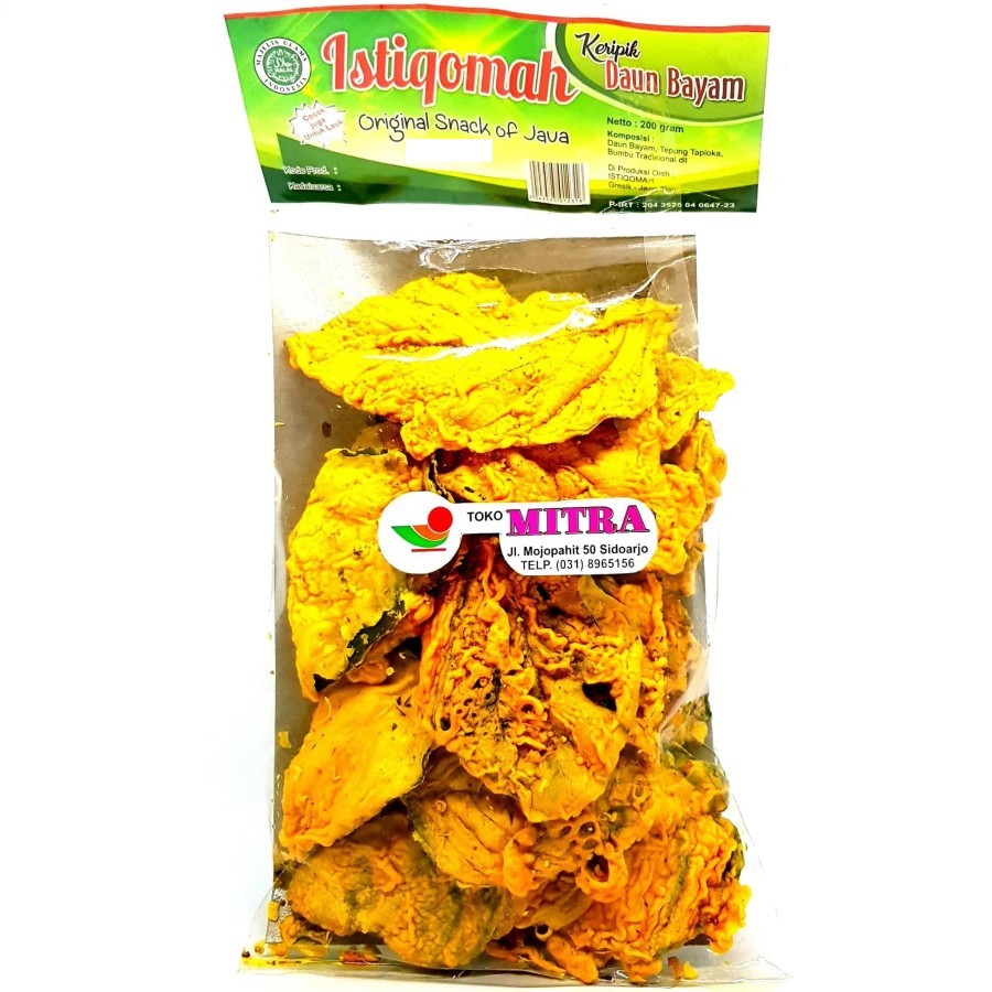 

ISTIQOMAH KERIPIK DAUN BAYAM 200gr | KRIPIK BAYEM GORENG CAMILAN CEMILAN ASLI