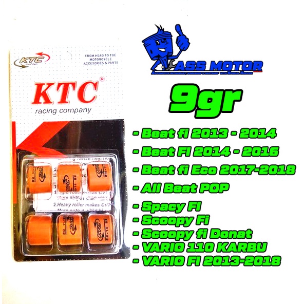 Roller KTC Racing ROLLER RACING 9 gram KTC BEAT FI, BEAT ECO, BEAT POP, Scoopy FI, SPACY FI, ICON, C