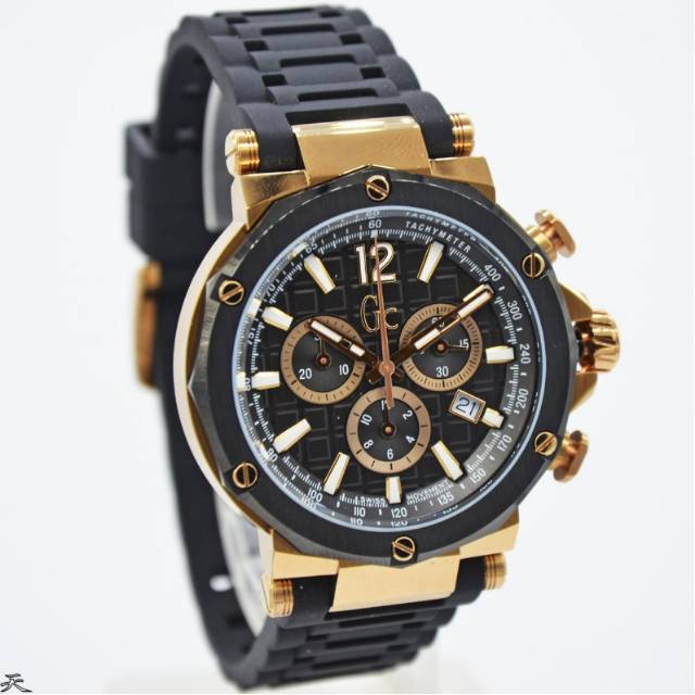 Jam Tangan Pria Guess Collection Gc Y53008G2MF Karet Hitam Original Murah