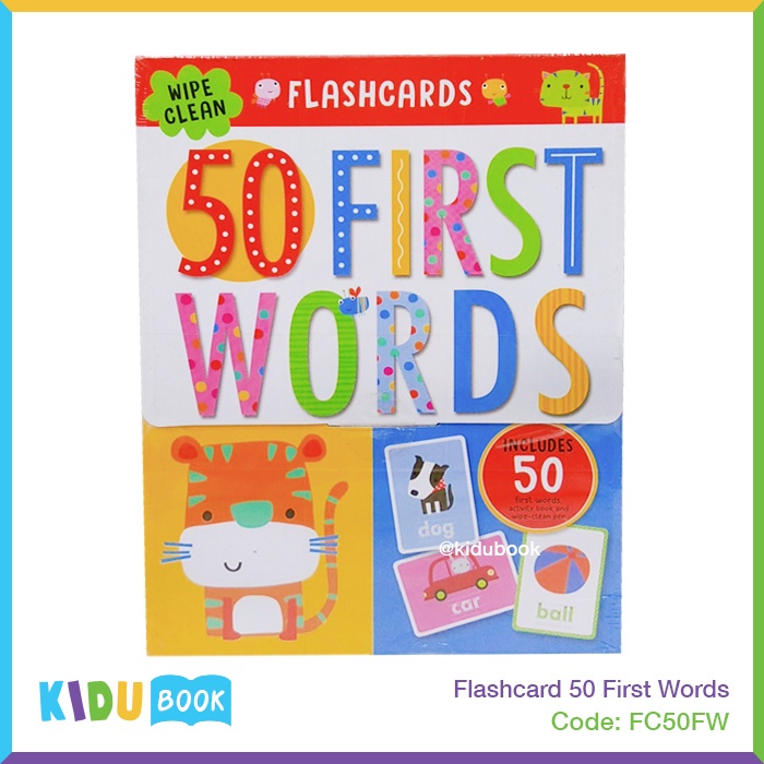 Buku Cerita Bayi dan Anak Flashcard 50 First Words Kidu Baby