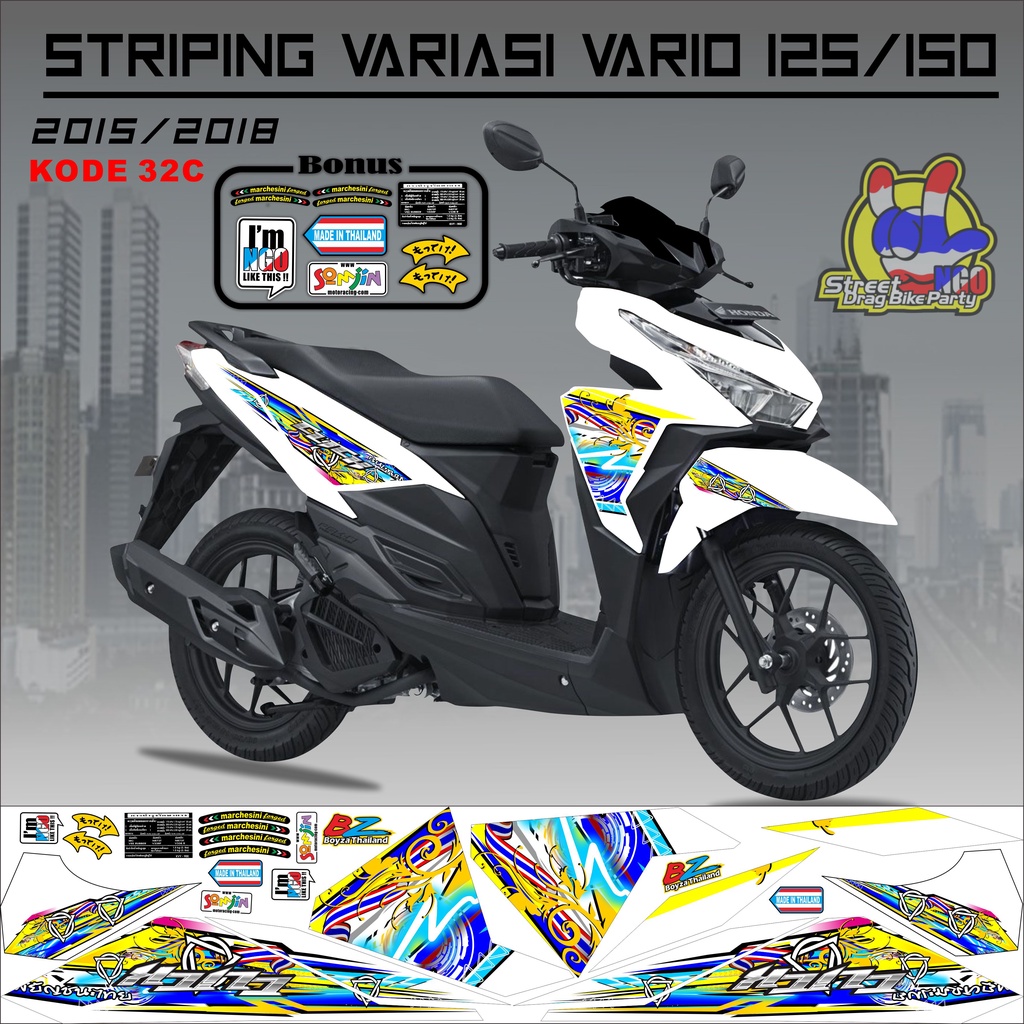 STRIPING VARIO VARIASIS STICKER CLICK VARIO 125-150 LED THAILAND KODE 32