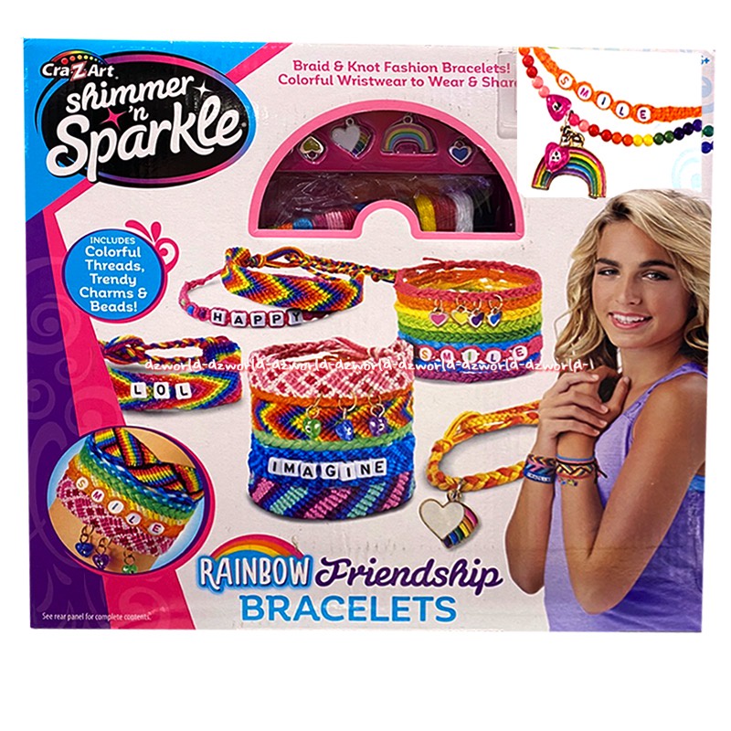 Crazart Shimmer Sparkle Rainbow Friendship Bracelets Inspired Fashion DIY Membuat Kreasi Gelang Tangan Craz Art