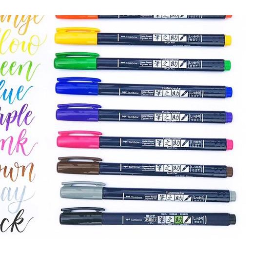 

☃ SET 10 WARNA HARD TIP TOMBOW FUDENOSUKE COLORS BRUSH PEN ALAT SENI KALIGRAFI ART ♞