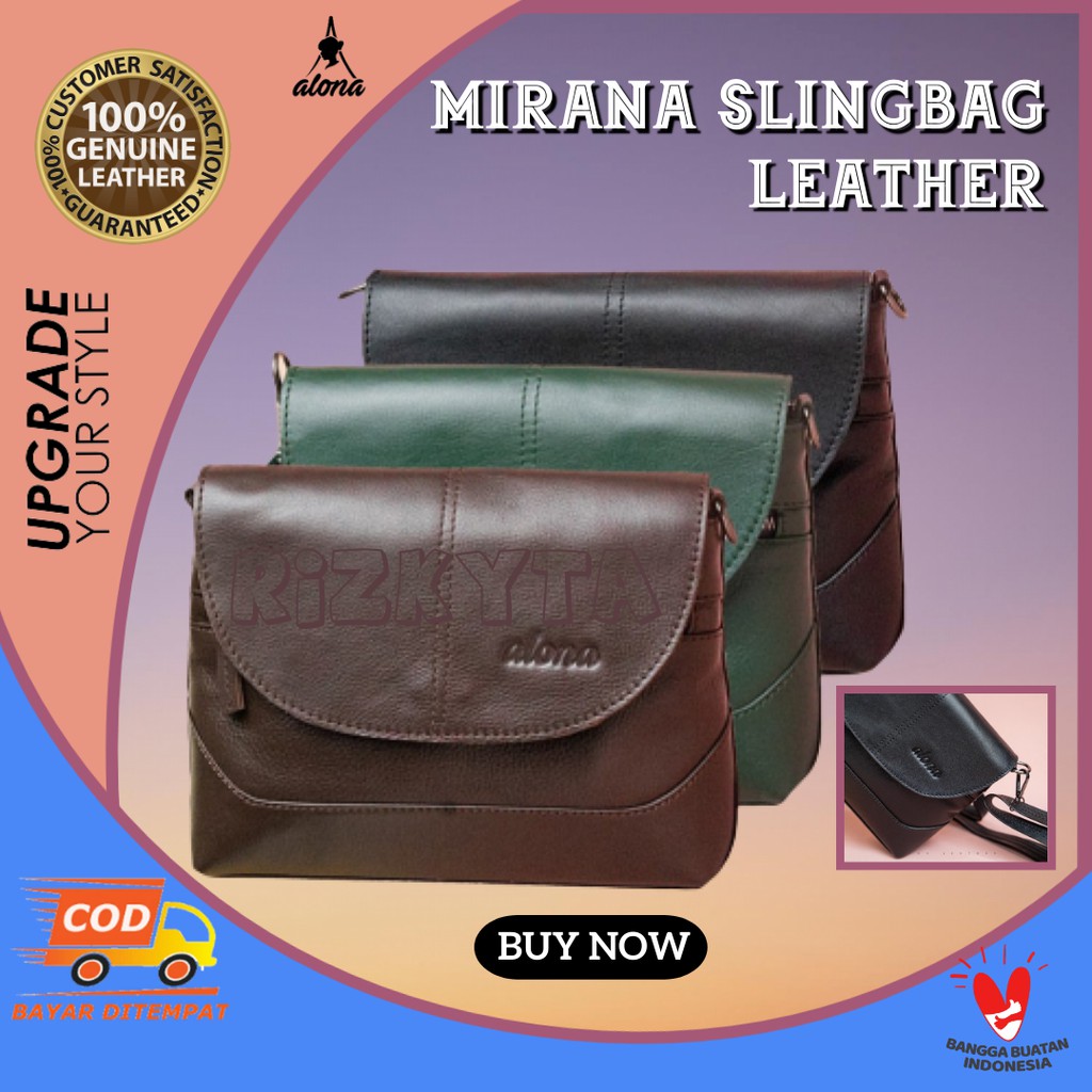 Tas Slempang Dada Slingbag Remaja Selempang Bahu Kulit Asli Fashion Wanita Cewek Kekinian Terbaru