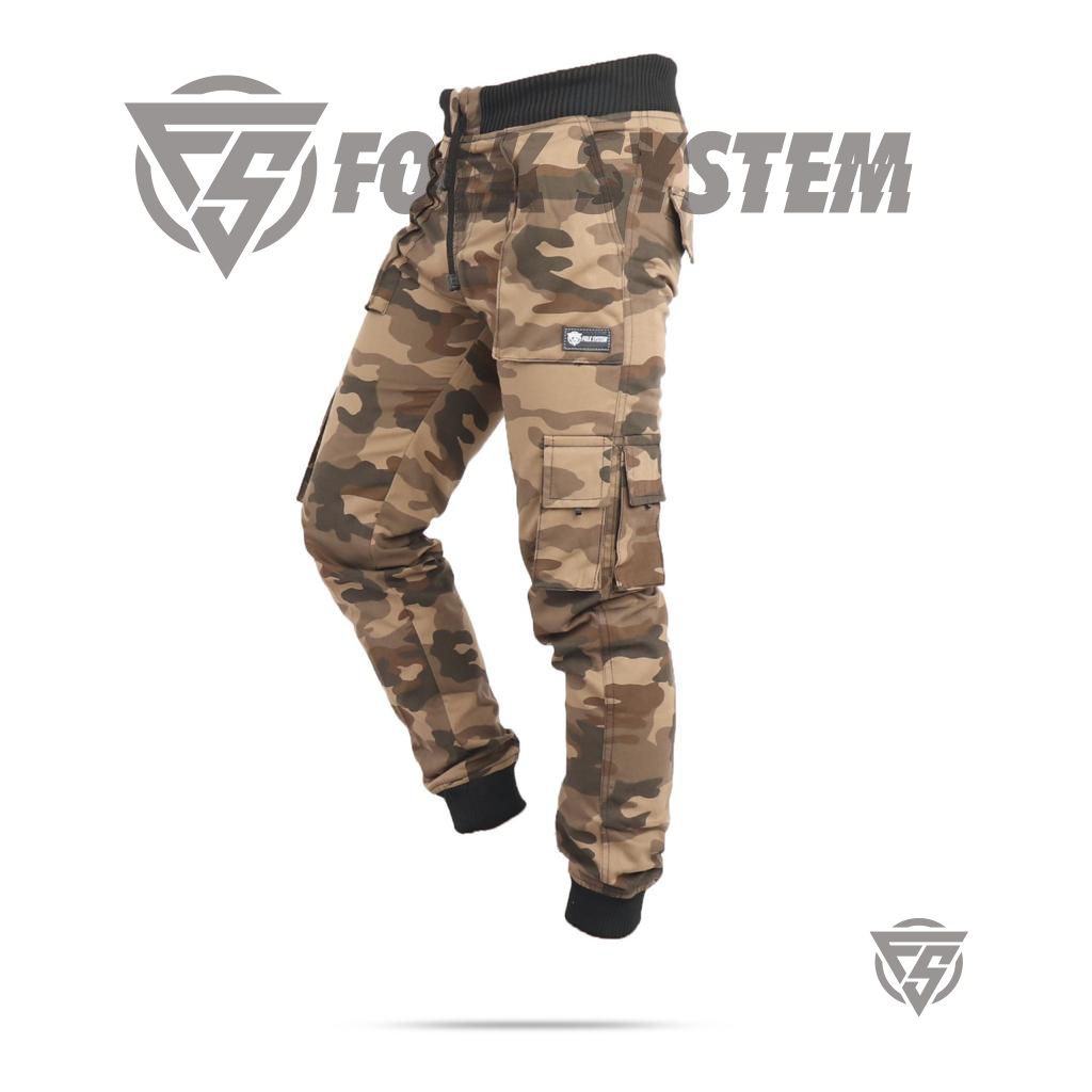 Celana Jogger Cargo Panjang Camo FS FOLKSYSTEM origianal