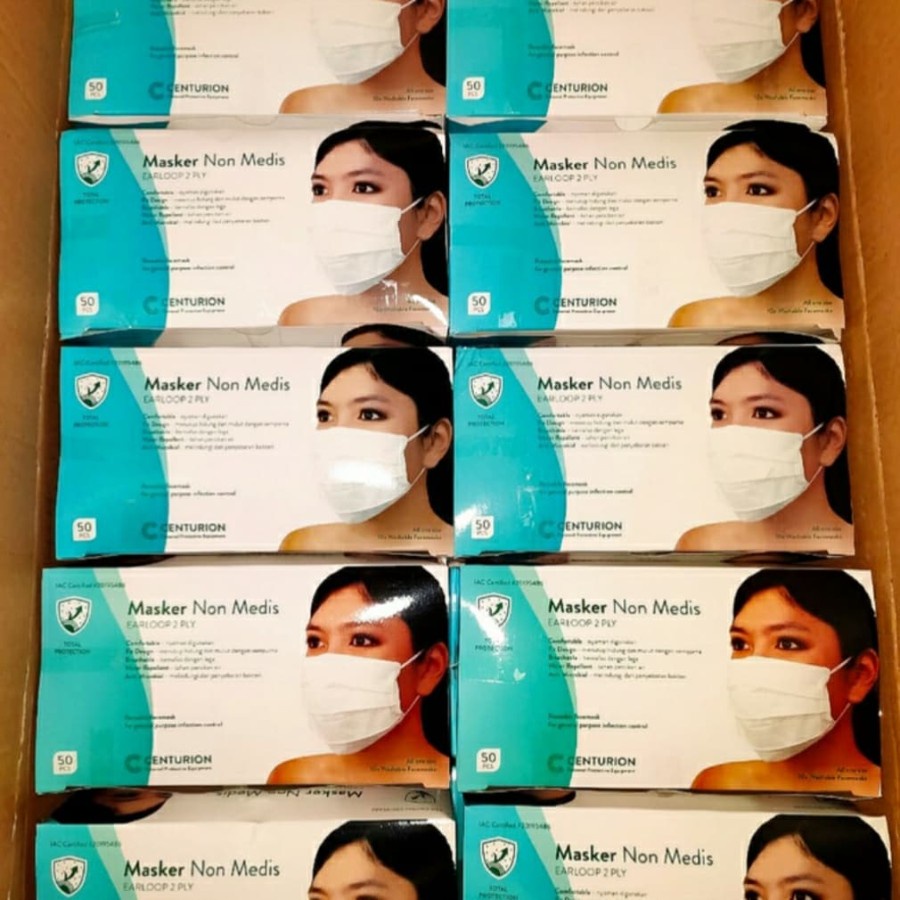 10pcs Masker Kain Centurion Anti Bakteri Premium Non medis