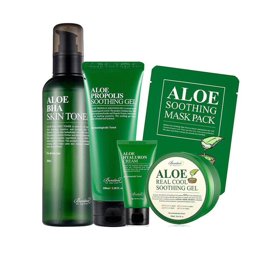 [BPOM] BENTON ALOE | bha skin toner propolis real cool soothing gel hyaluron cream mask pack
