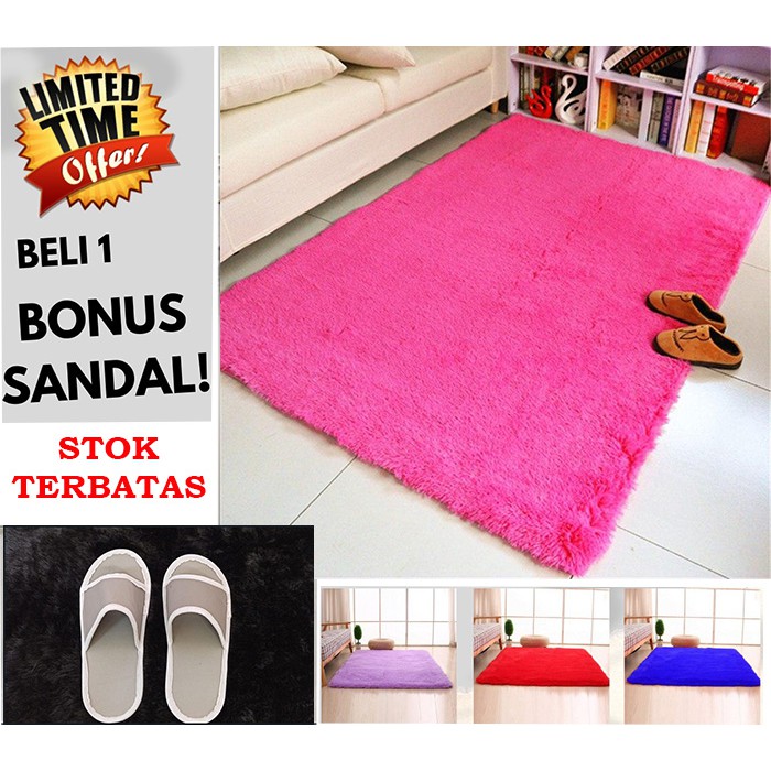 Karpet Bulu 100x150x3cm ANTI SLIP Murah Berkualitas tinggi lembut