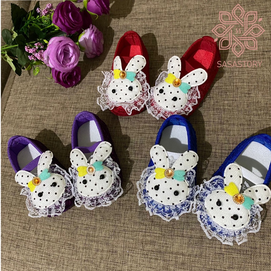 SEPATU PREWALKER BABY BAYI ANAK PEREMPUAN BONEKA KELINCI 0-12 BULAN FP12