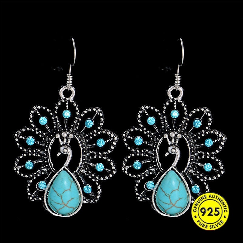 925 Silver New Silver Turquoise Earrings