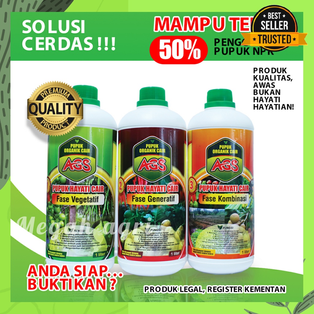 PUPUK ORGANIK CAIR AGS AGEN HAYATI AMPUH Vegetatif Generatif Kombinasi