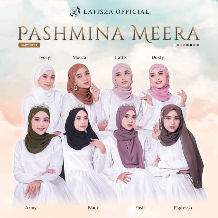 COD ✅ TERBARU PASHMINA MEERA PASHMINA BY LATISZA HIJAB | PASHMINA POLOS BABY DOLL | HIJAB DAILY ORI 