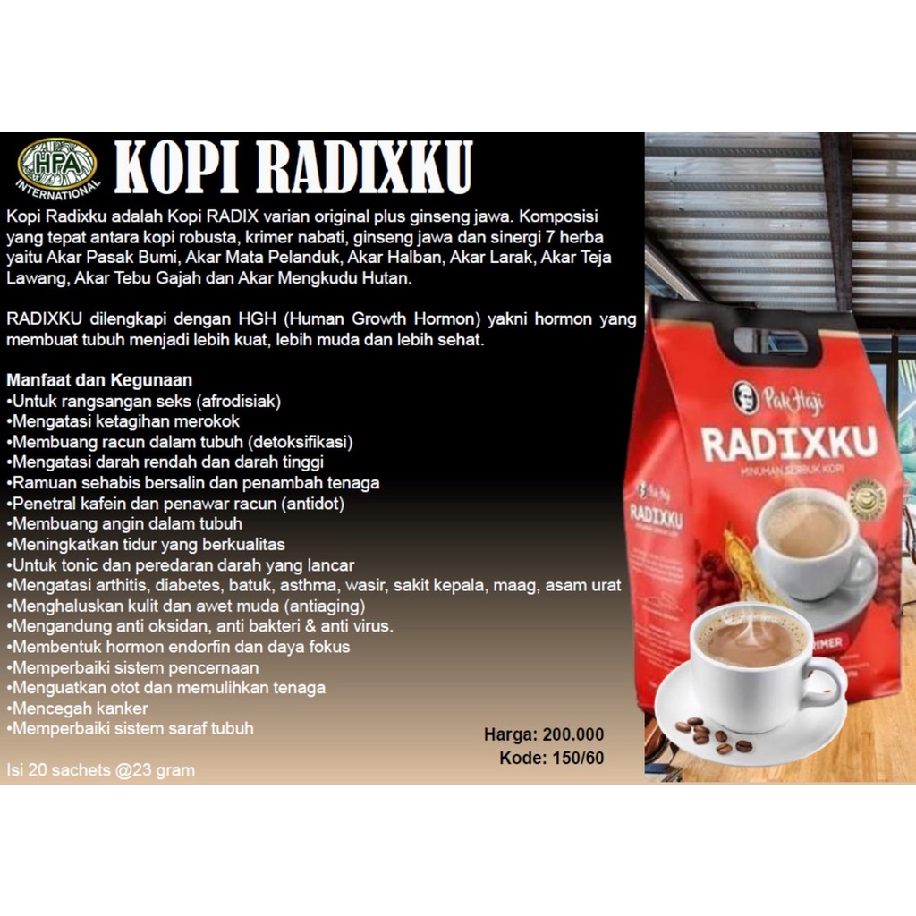

KOPI RADIXKU (20 SACHET)