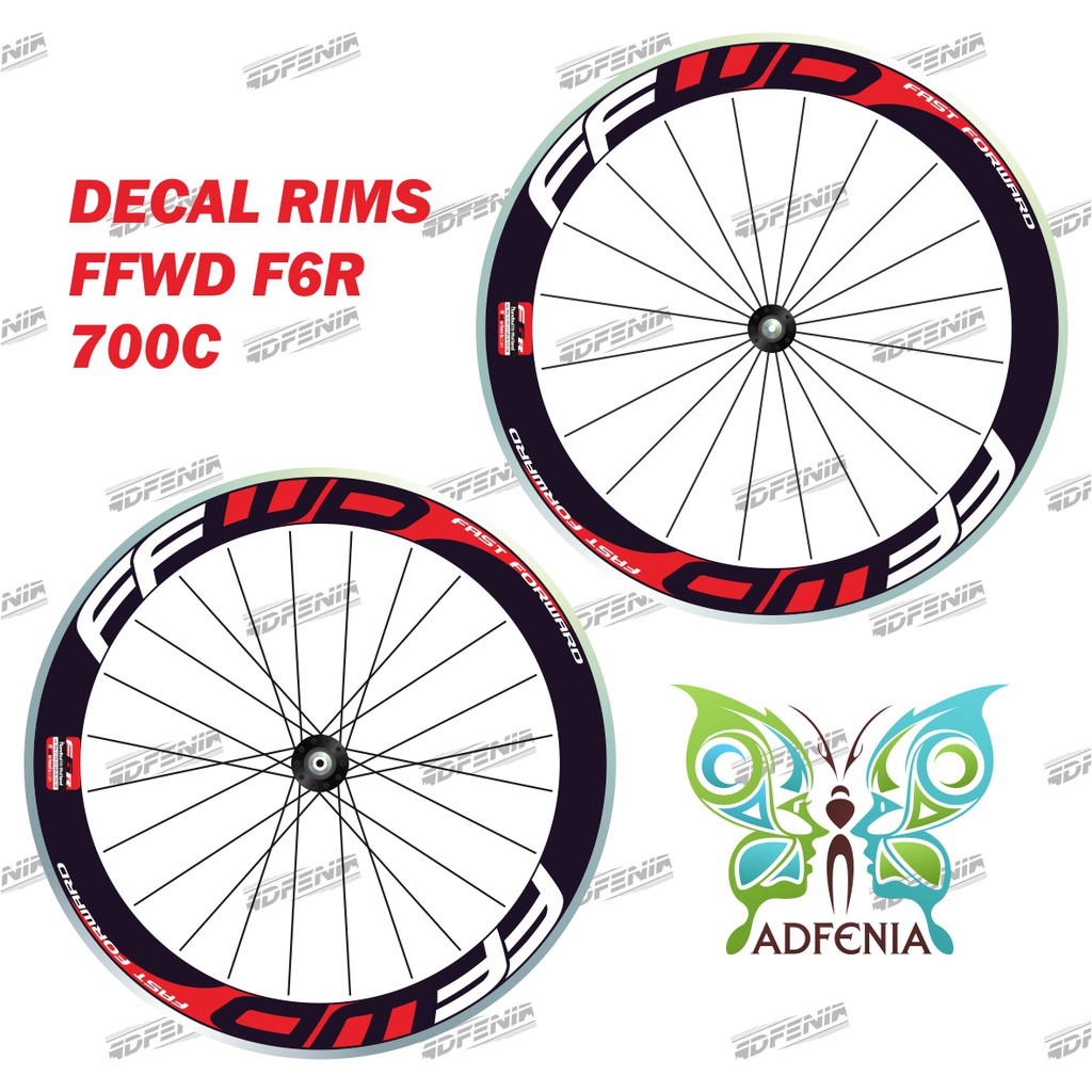 Stiker FFWD F6R lebar 5cm Sticker Decal Rims Velg Roadbike Fixedgear 700c