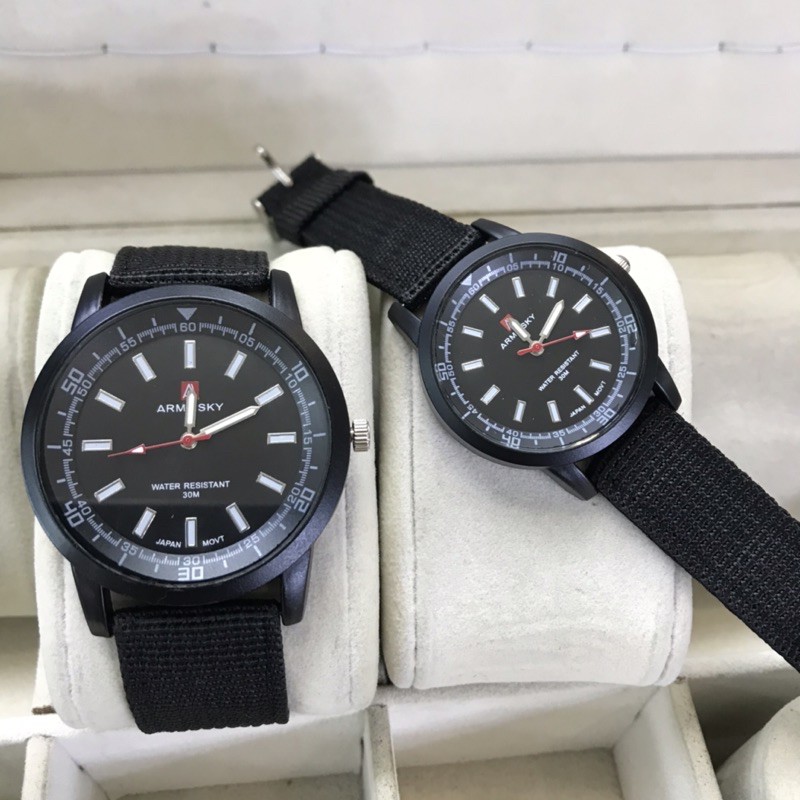 JAM TANGAN COUPLE BAHAN KANVAS/KAIN KEREN