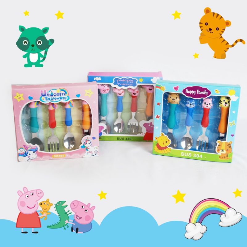 Set sendok anak  (1set 4pc)/set sendok unicorn