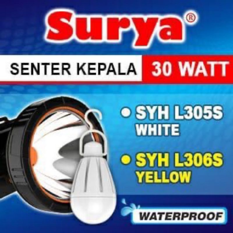 Senter Kepala / Head Lamp SYH-L306S Kuning 30W Free Bohlam DC