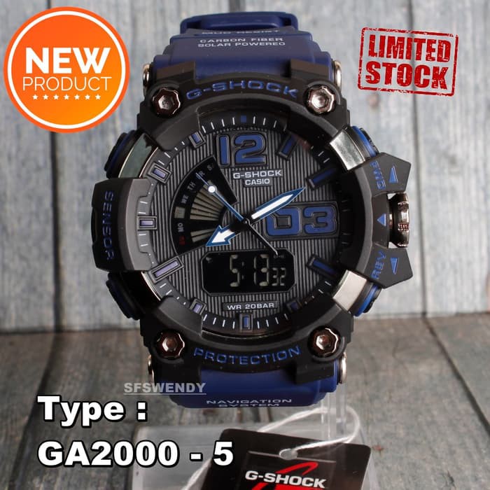 G Shock GA-2000 tali biru army jam tangan digital