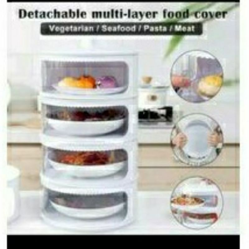 Jual Tudung Saji 4 Susun Rak Penyimpanan Makanan Rakitan Bertingkat Tutup Food Shopee Indonesia