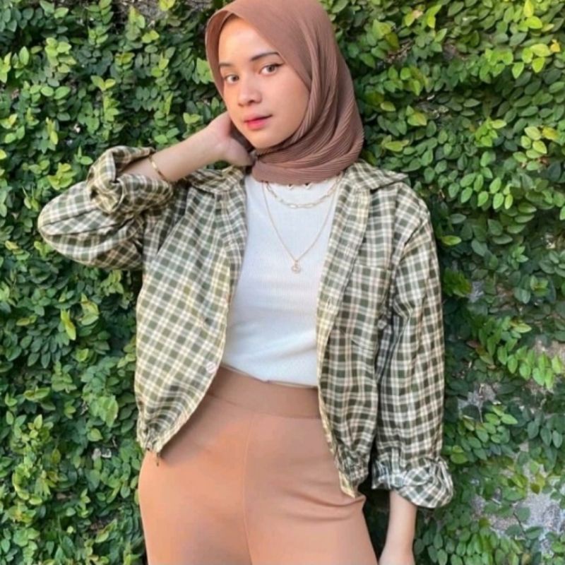 egafashion - ‼️READY‼️ KEMEJA OUTER TARTAN CROP/ KEMEJA CROP / KEMEJA KOTAK WANITA / KEMEJA FLANEL