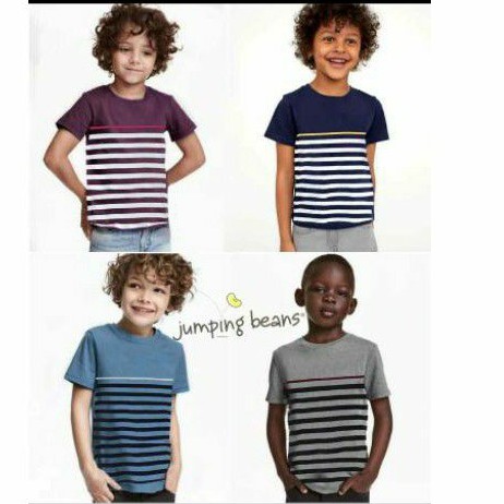 Kaos Anak Laki-Laki Motif Garis Jumping Beans