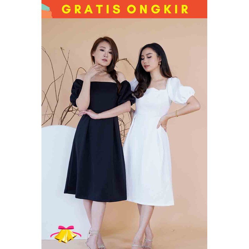 JXPLORE DRESS SETELAN IMPORT KOREA COTTONBELLS CASUAL DRESS WANITA CHOLE PLAID MIDI (LQ - D 4146)