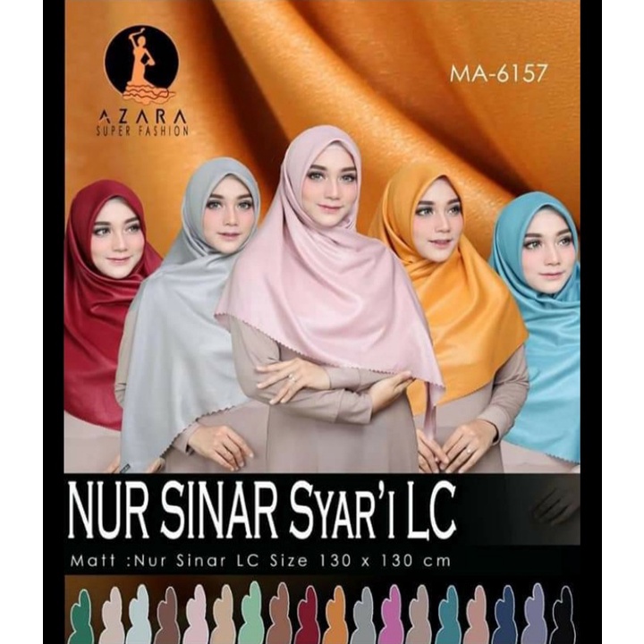 [Bisa COD] LUXURY NUR SINAR SYAR'I LC / Hijab SegiEmpat Glamour Syar'i / Jilbab Glitter Jumbo Syar'i / Ukuran 130x130cm