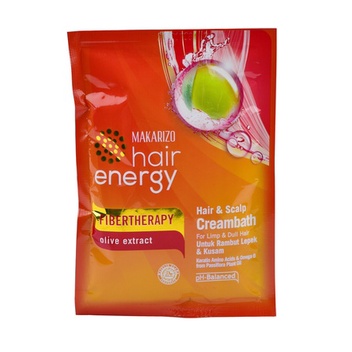 KRIM PELEMBAB RAMBUT CREAMBATH MAKARIZO HAIR ENERGY 60 GR SACHET RAMBUT RUSAK KERING KERITING RONTOK-OLIVE