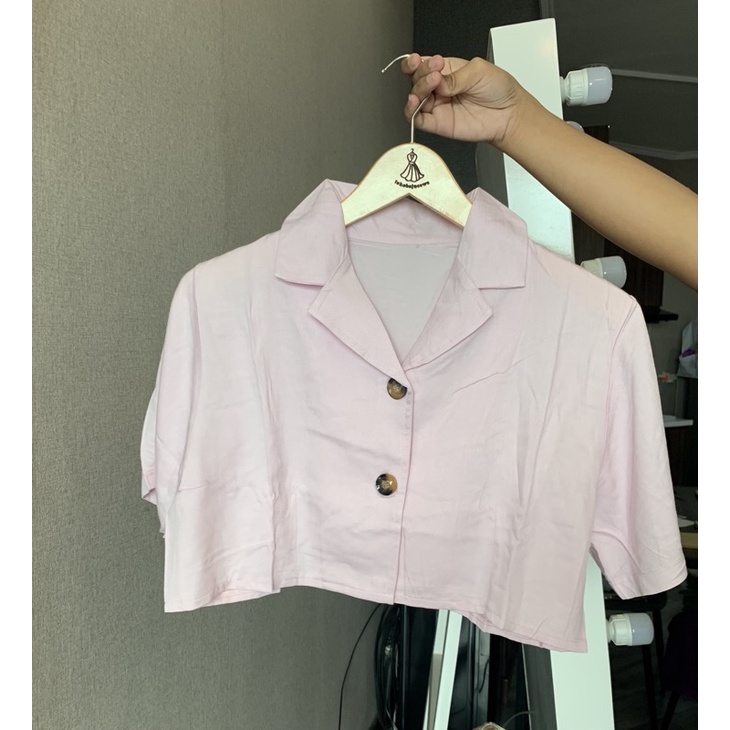 ZENAYA SET SETEL281 SETELAN BAJU CROP DAN CELANA PANJANG KULOT BUSUI SETEL281-Soft Pink