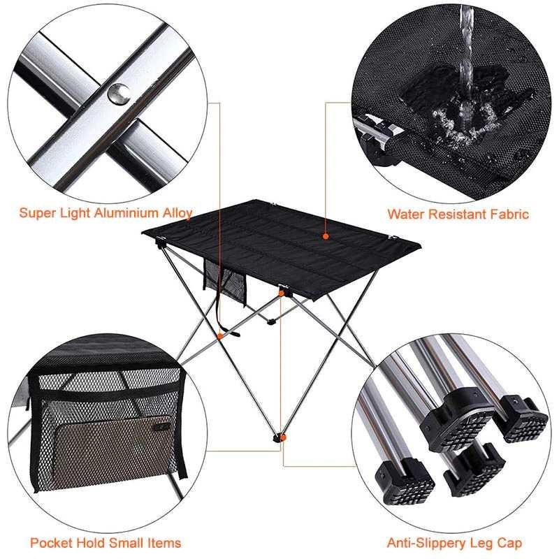 Meja Lipat Piknik Foldable Portable Ultralight 56.5x40.5x41cm - TX58 - Gray