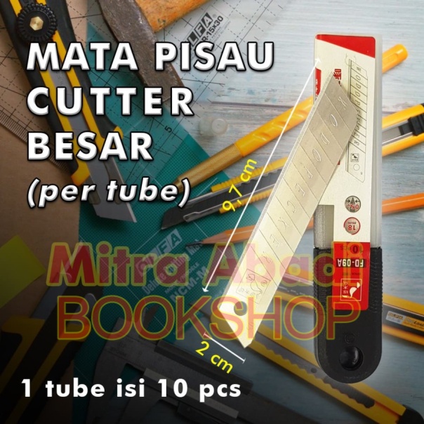 REFILL Mata Pisau Cutter Ukuran Besar / Jumbo 18 mm ( 1 TUBE = 10 pcs)