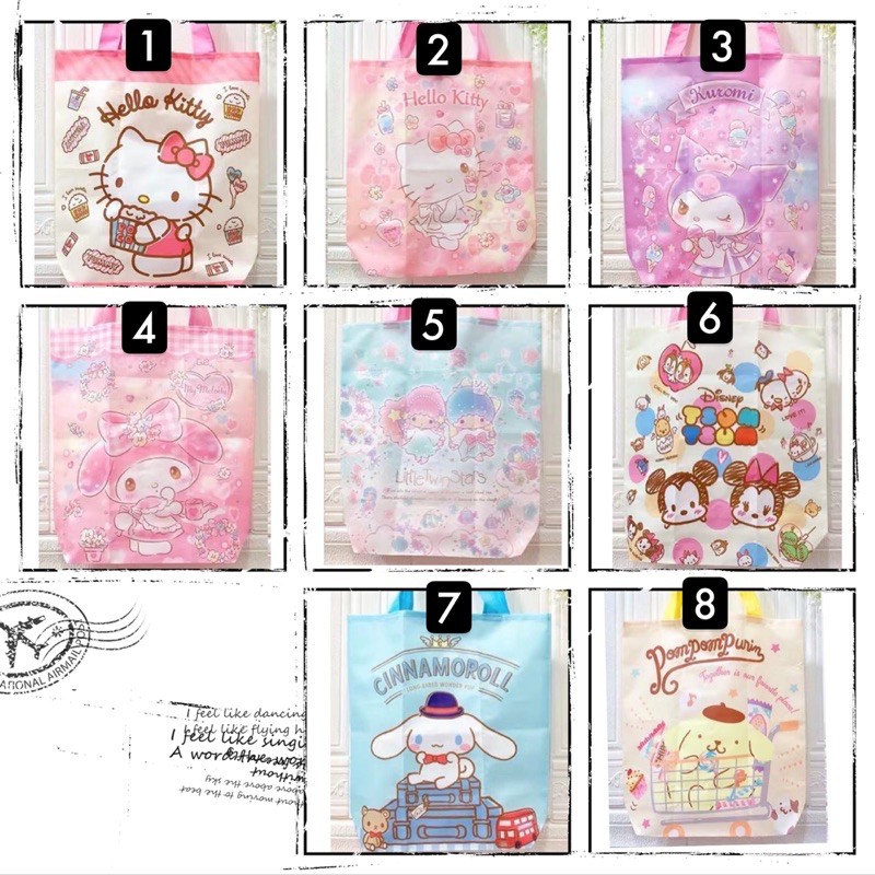 tas lipat belanja sanrio hello kitty melody snoopy TL009 folding shopping bag