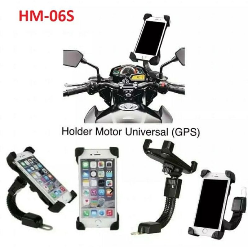 Holder HP Motor GPS Tempat Dudukan Stand Bracket HP Phone Spion HM06S