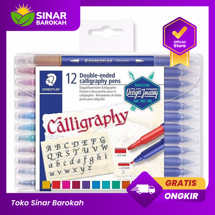 

DOUBLE ENDED FIBRE TIP CALLIGRAPHY PENS 12C STAEDTLER