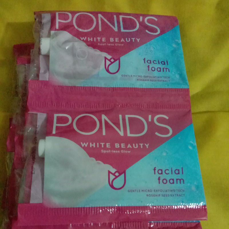 BPOM Ponds white beauty spot less glow facial foam sabun wajah ECER sachet 9gr