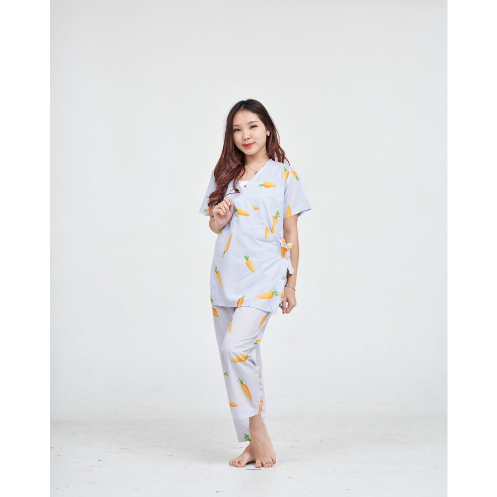 IZANY Piyama Kimono Katun Eropa Premium-CARROT 3D GREY KP