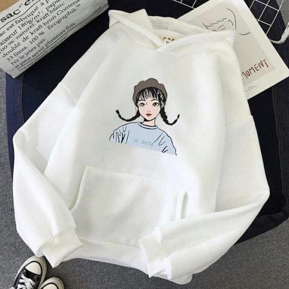 Sweater Hoodie Wanita So Cute Sweater Fleece Kekinian-3