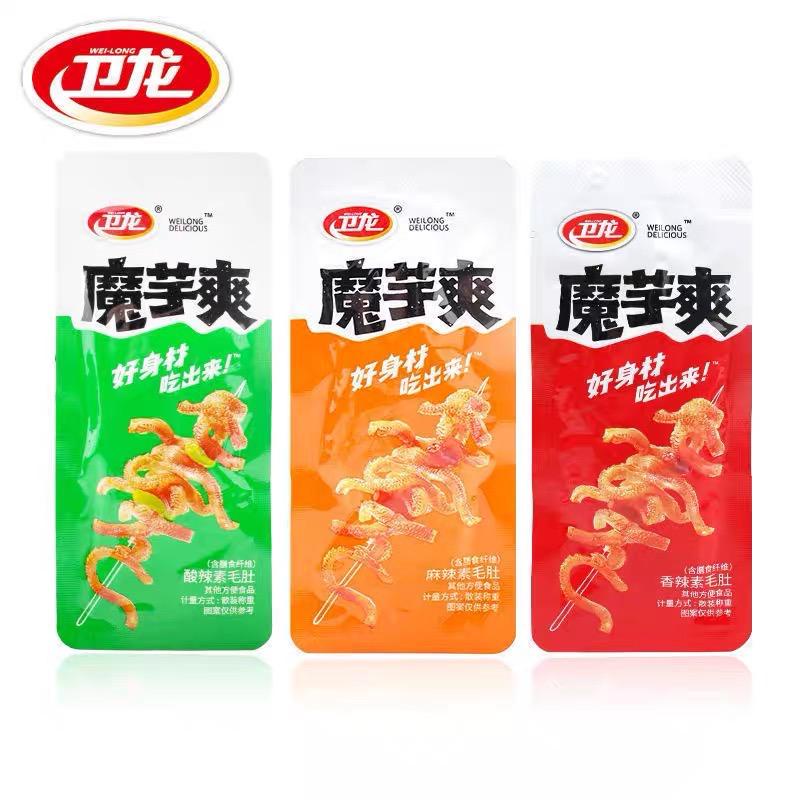 Konjac MOYUSHUANG WeiLong - Snack Spicy Gluten Strip Latiao 卫龙魔芋爽 风吹海带
