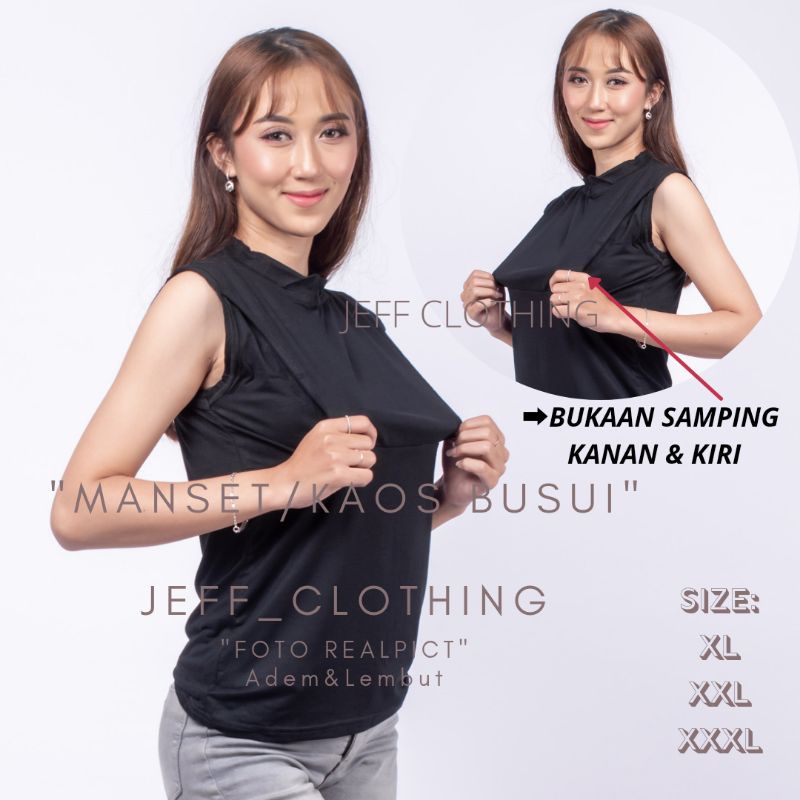 Baju Kaos Busui Tanpa Lengan | Kaos Menyusui Premium | Baju Menyusui | Kaos Busui | Baju Busui