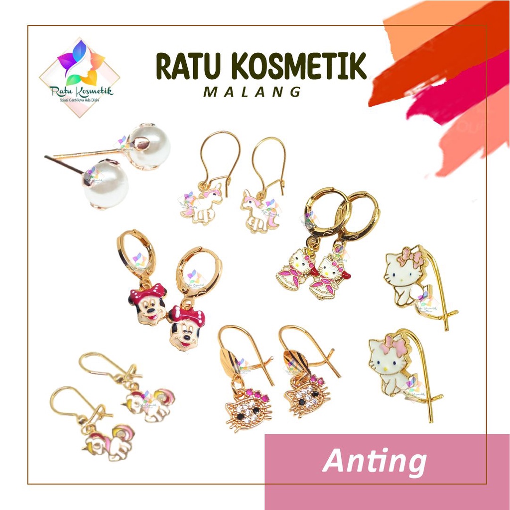 ❤ RATU ❤ Anting Xuping Anak | Perhiasan Lapis Emas | Mutiara Tusuk | Gelang Karakter Diamond | Hellokitty | Aksesories Fashion